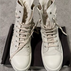 Stylish White High-Top Sneakers